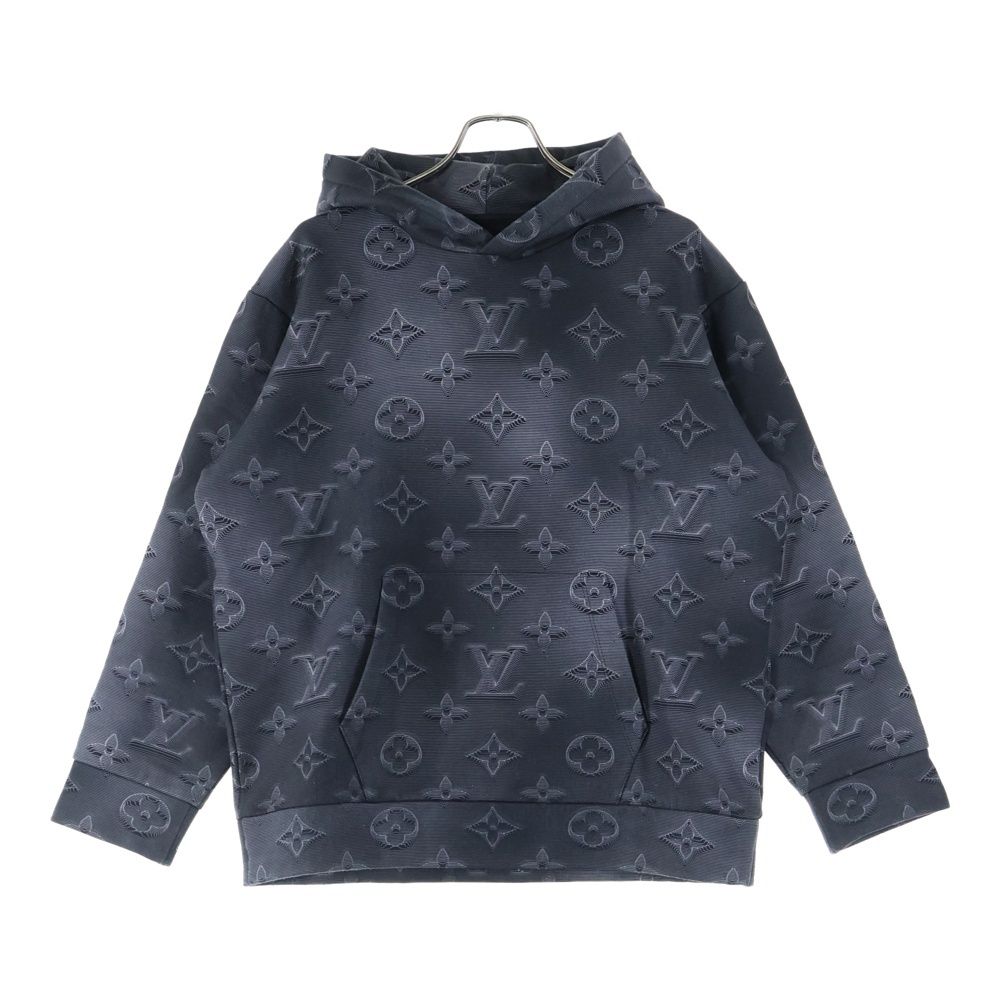 ルイヴィトン 21SS 3Dモノグラム フーディーパーカー L グレー