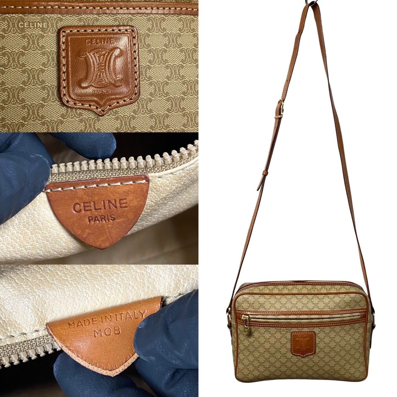 極 美品 CELINE セリーヌ ヴィンテージ マカダム ブラゾン