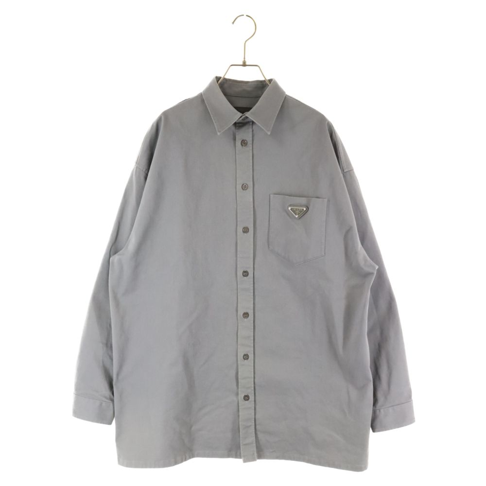 大人気定番商品 (プラダ) PRADA 22SS 三角ロゴプレート Shirt L/S Logo Triangle トップス