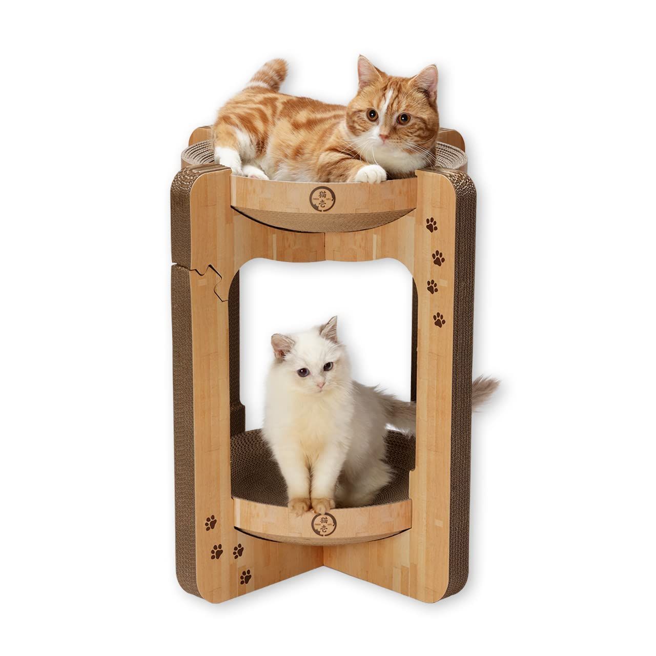 【在庫処分】猫壱 バリバリボウルタワー (レギュラー ライトブラウン)