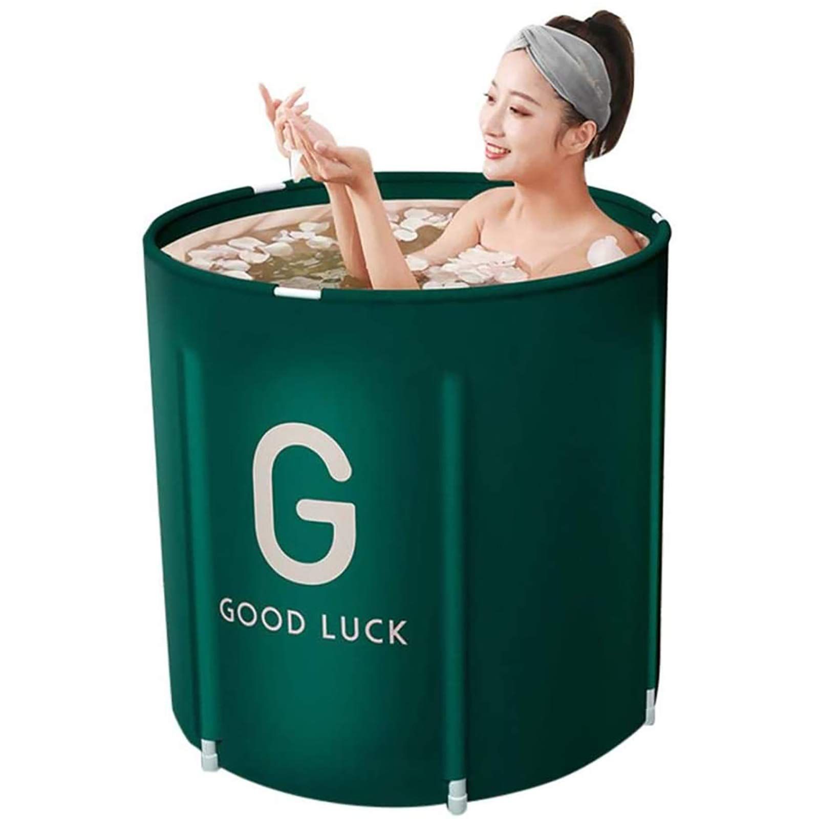 ポータブルバスタブ 折り畳み浴槽 大人の子供SPA お風呂の浴槽 キャンプに 持ち運び浴槽 ビニールプール 家庭用 バスタブ シャワールームに バケツ (グリーン 70*65cm)