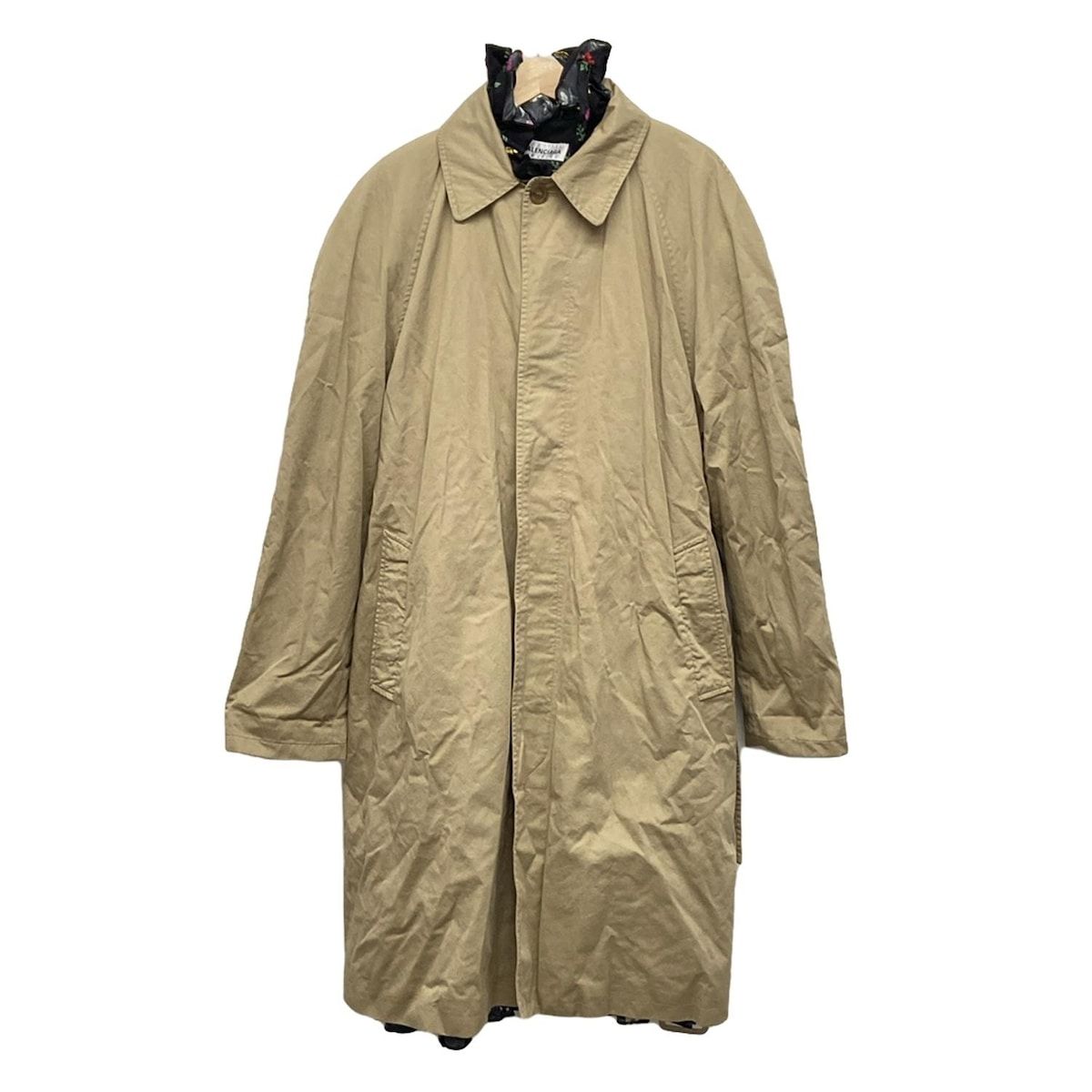 BALENCIAGA バレンシアガ コート サイズ34 S レディース - 681641 カーキ×黒×マルチ 長袖|リバーシブル|花柄|フリル|春|秋