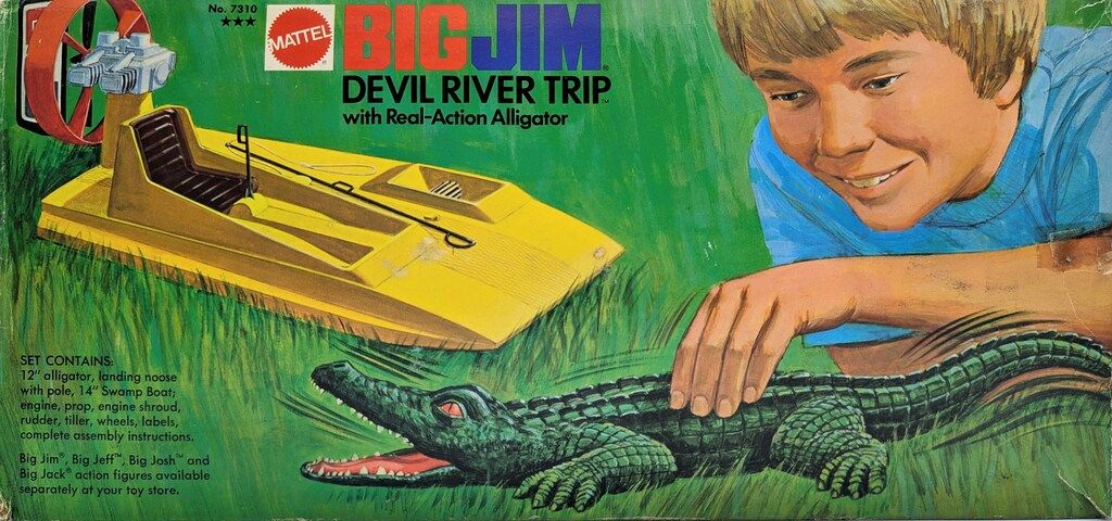 MATTEL BIG JIM DEVIL RIVER TRAP with Real-Action Alligator 7310