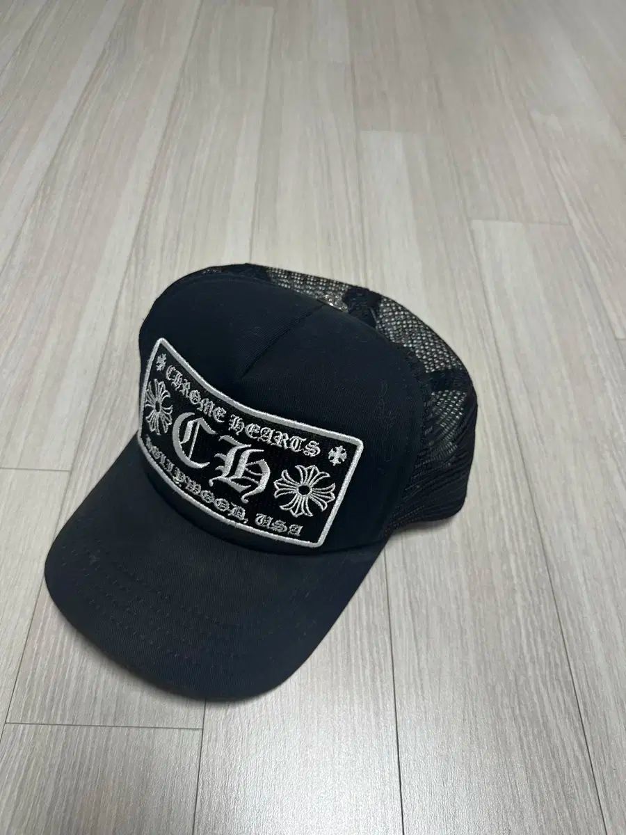 OS クロムハーツ CHロゴ ブラック メッシュキャップ