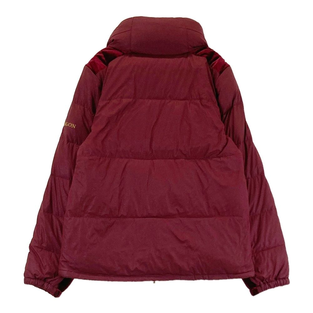 サイズ 2 DANCE WITH DRAGON ダンスウィズドラゴン フード付 ダウンジャケット ベロア切替 レッド系 240101452391 ゴルフウェア レディース ストスト