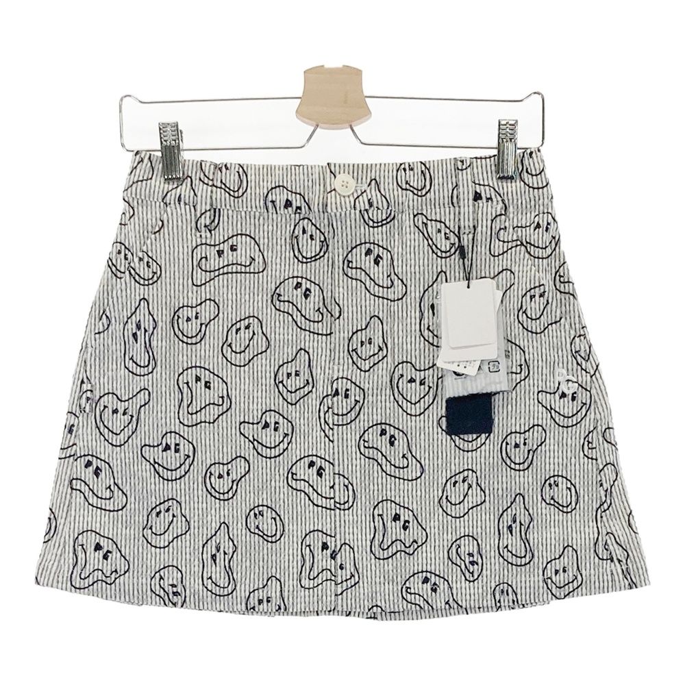 サイズ 0 PEARLY GATES パーリーゲイツ 055-2234610 ストレッチスカート シアサッカー TOKE NIKO ニコちゃん ストライプ柄 グレー系 240101535106 ゴルフウェア レディース ストスト