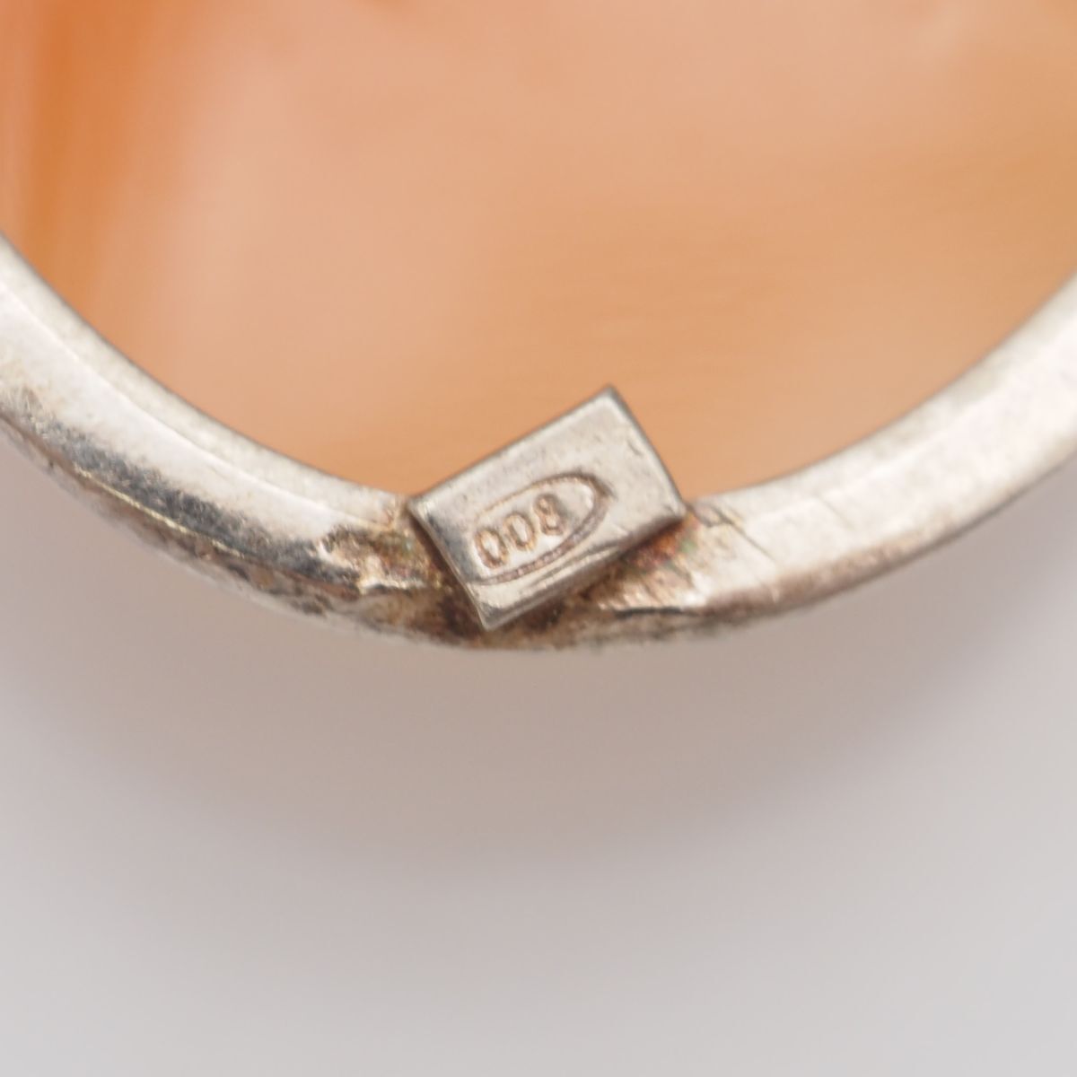 B401 シェルカメオ 800刻印 ブローチ 女性横顔 デザイン