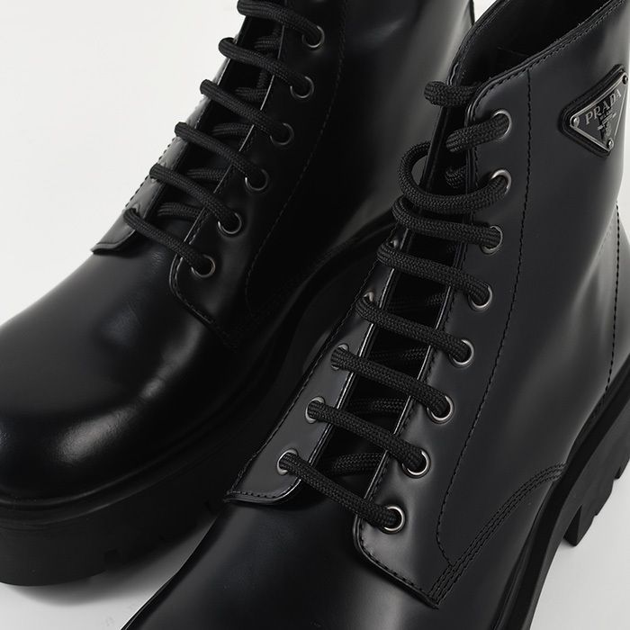 PRADA プラダ モノリスブラッシュドレザー ローファー 37 PRADA プラダ