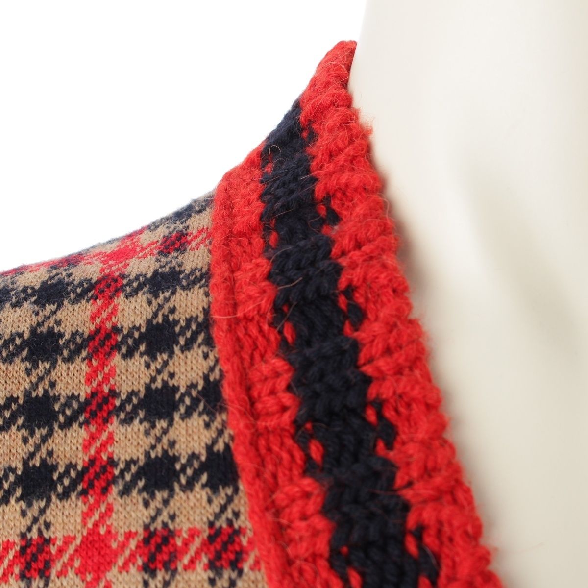 GUCCI グッチ チェック 千鳥格好 ニット カーディガン