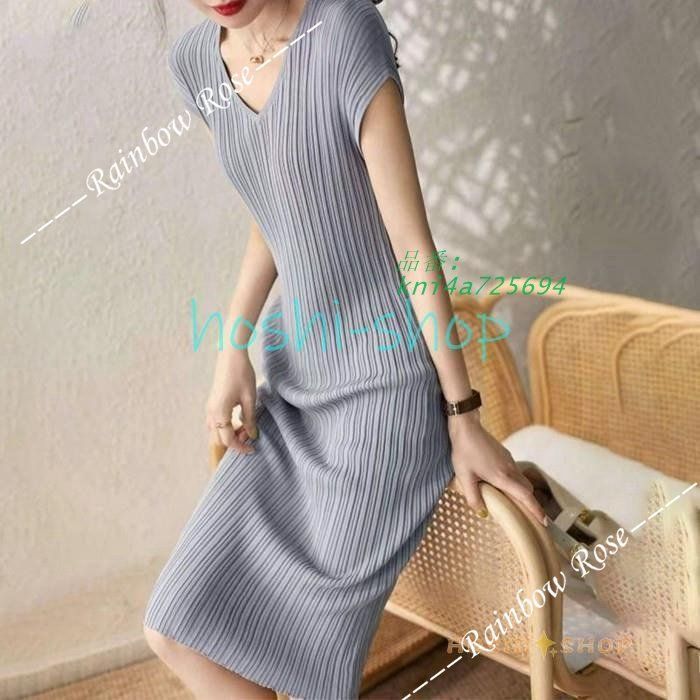 ニットワンピ フレンチスリーブ