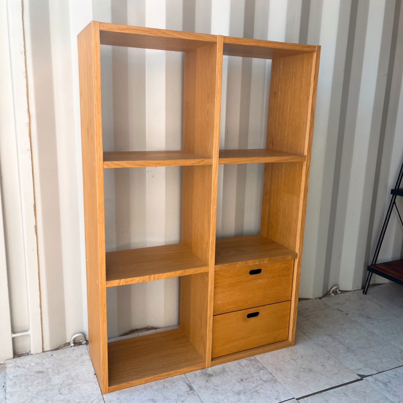 取付無料！無印良品 北欧風オーク材 スタッキングシェルフ 引き出し付き✨ 取付無料！無印良品 北欧風オーク材 スタッキングシェルフ