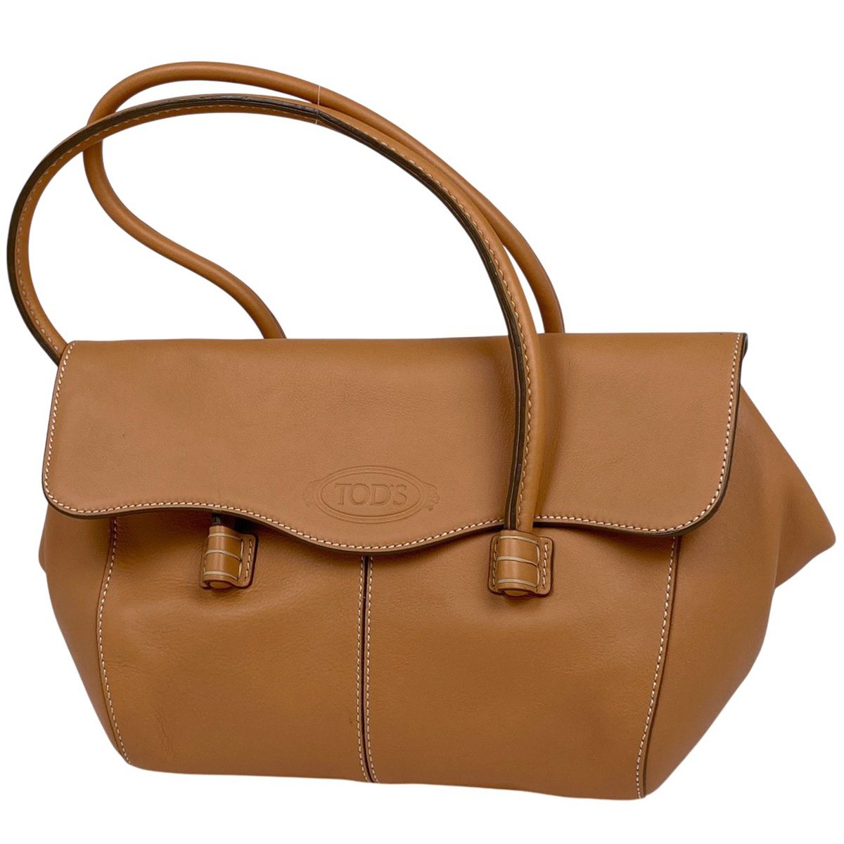 トッズ TOD’S ロゴ ハンドバッグ ショルダーバッグ ハンドバッグ レザー ブラウン レディース