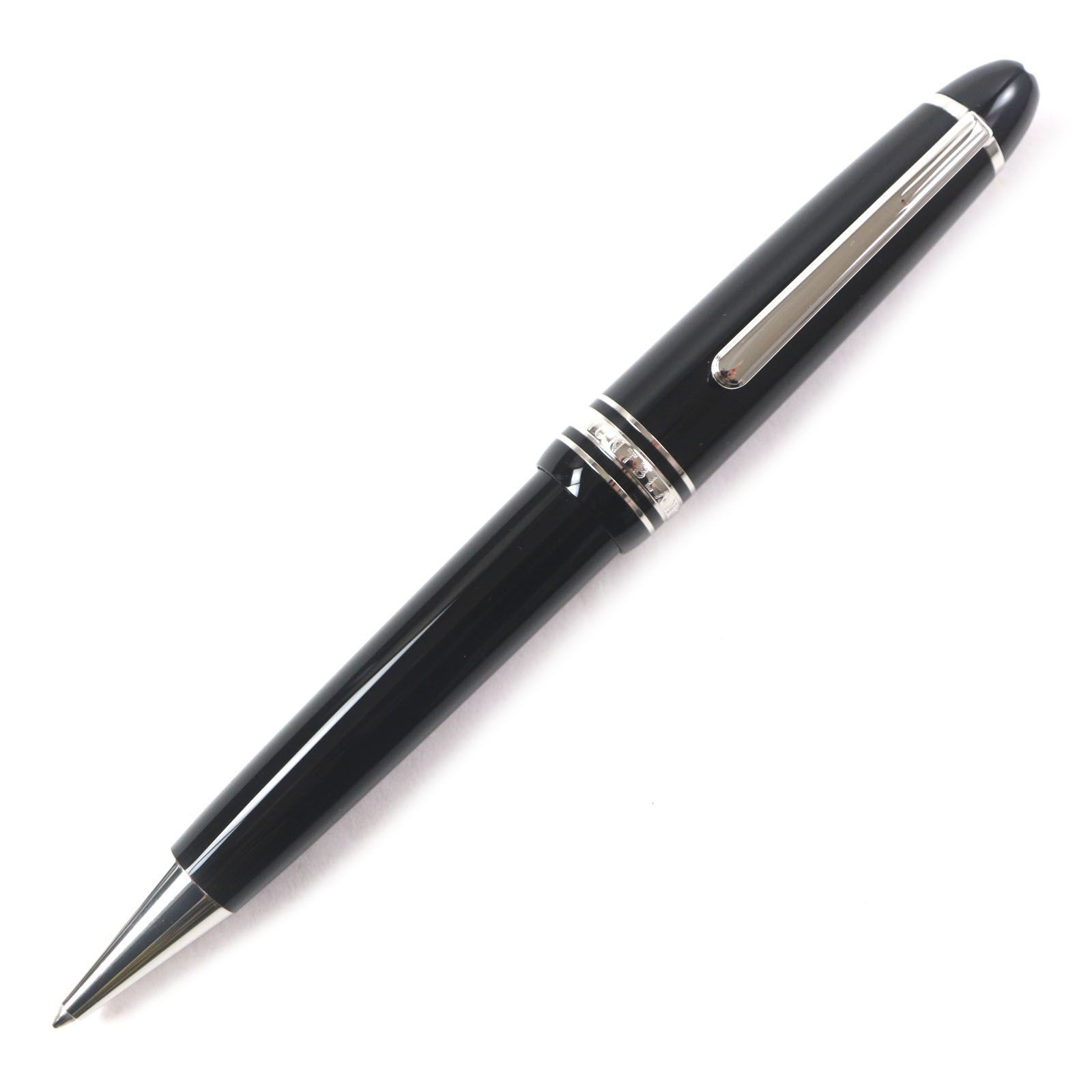 MONTBLANC モンブラン マイスターシュテュック ル グラン ホワイトスター ツイスト式 ボールペン ブラック シルバー 箱 ケース付き ドイツ製 メンズ 筆記 済み