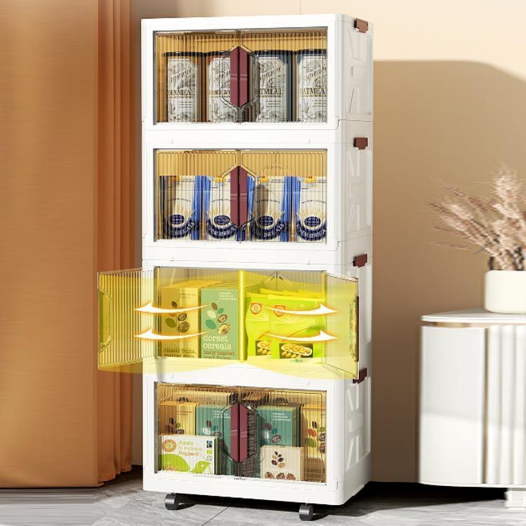 前開き 収納ケース 折りたたみ キャスター付き 組み立て不要 収納ボックス フタ付き 扉付き 4段 大容量 フタ付き DVD 蓋付き a4 衣装ケース 衣替え コミック 積み重ね 収納BOX おもち cjfj139791