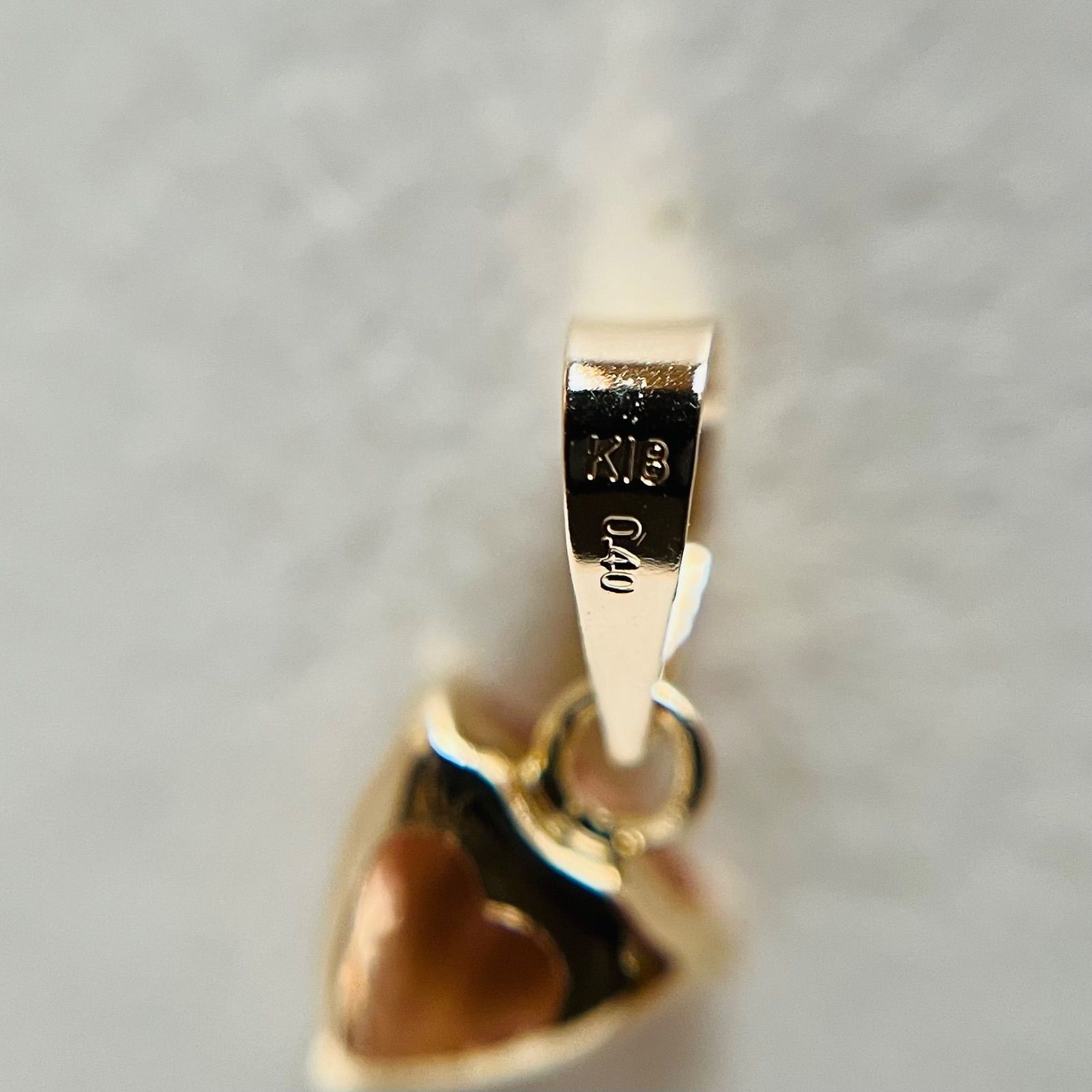 K18 希少 天然インペリアルトパーズ ペンダントトップ レア