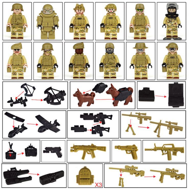 ☆レゴ互換品 特殊部隊SWAT⑤☆ ミニフィグ12体&武器