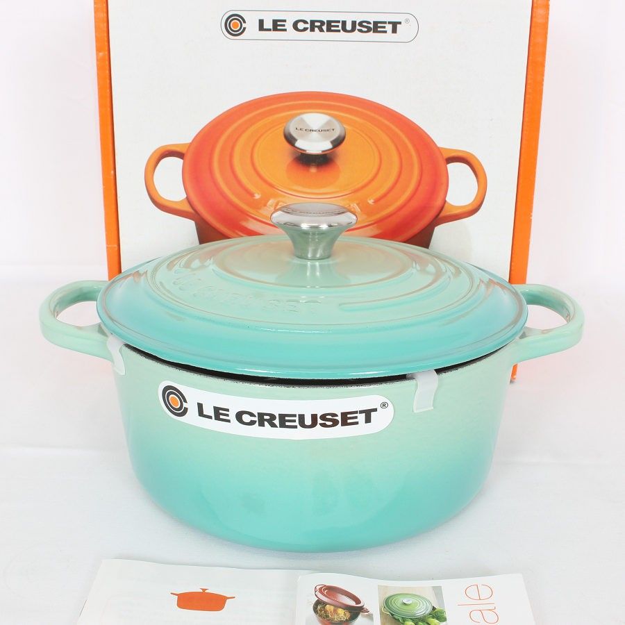 ル クルーゼ ココット ロンド シグニチャー 22cm クールミント 21177-22-49 ホーロー 両手鍋 LE CREUSET 本体