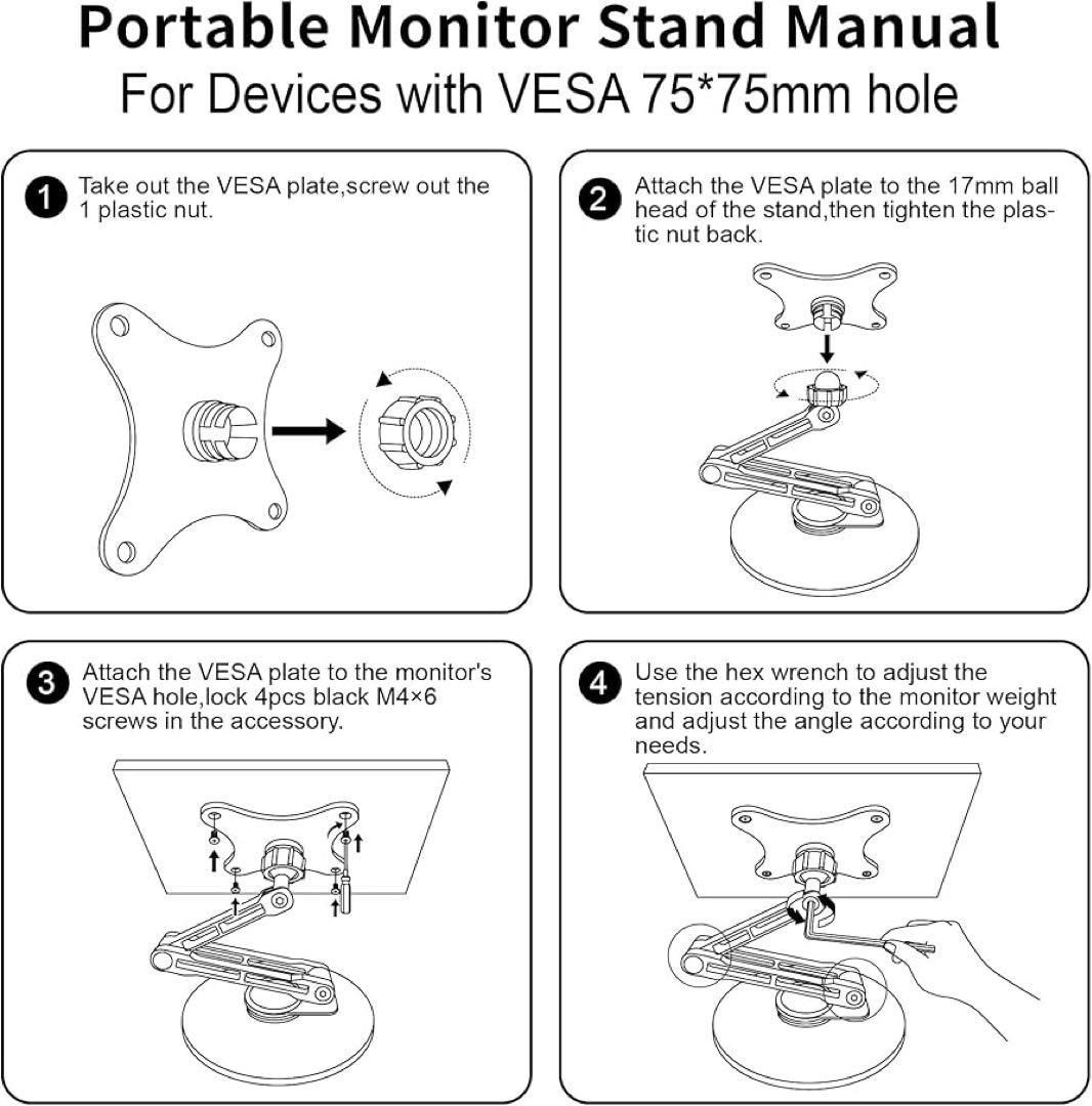 WEARSON 折りたたみ式ポータブルモニタースタンド