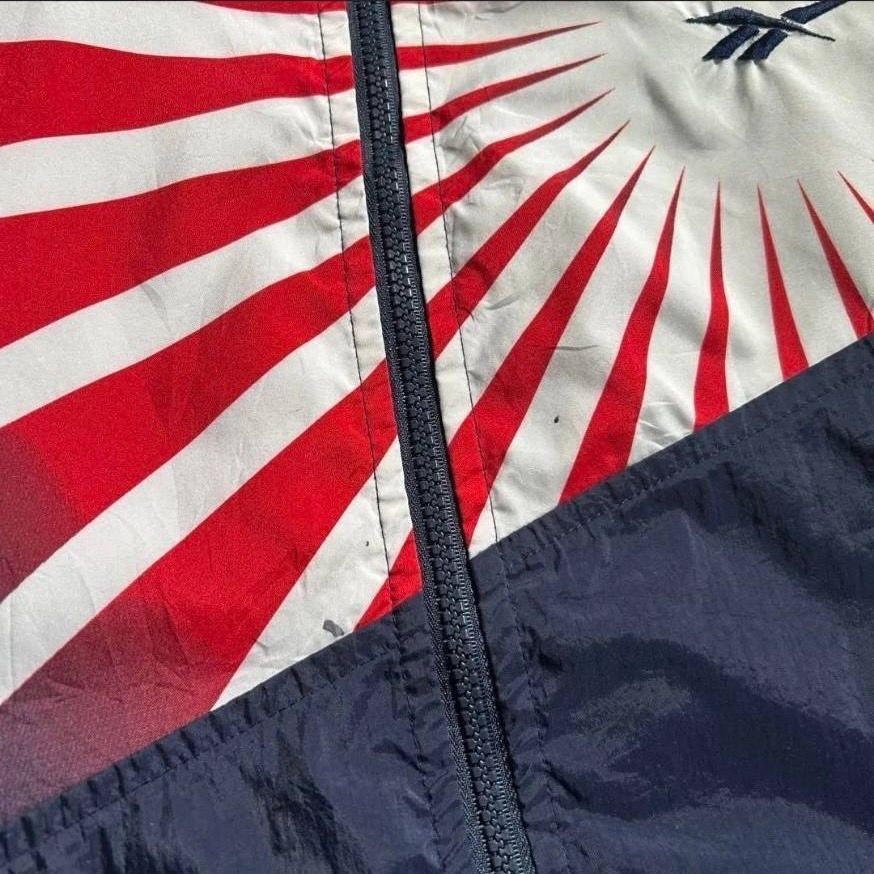 90年代 Reebok リーボック ナイロンジャケット 旭日旗 刺繍