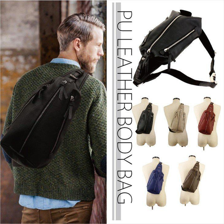 PUレザーボディバッグ ボディーバッグ バッグ メンズ mens