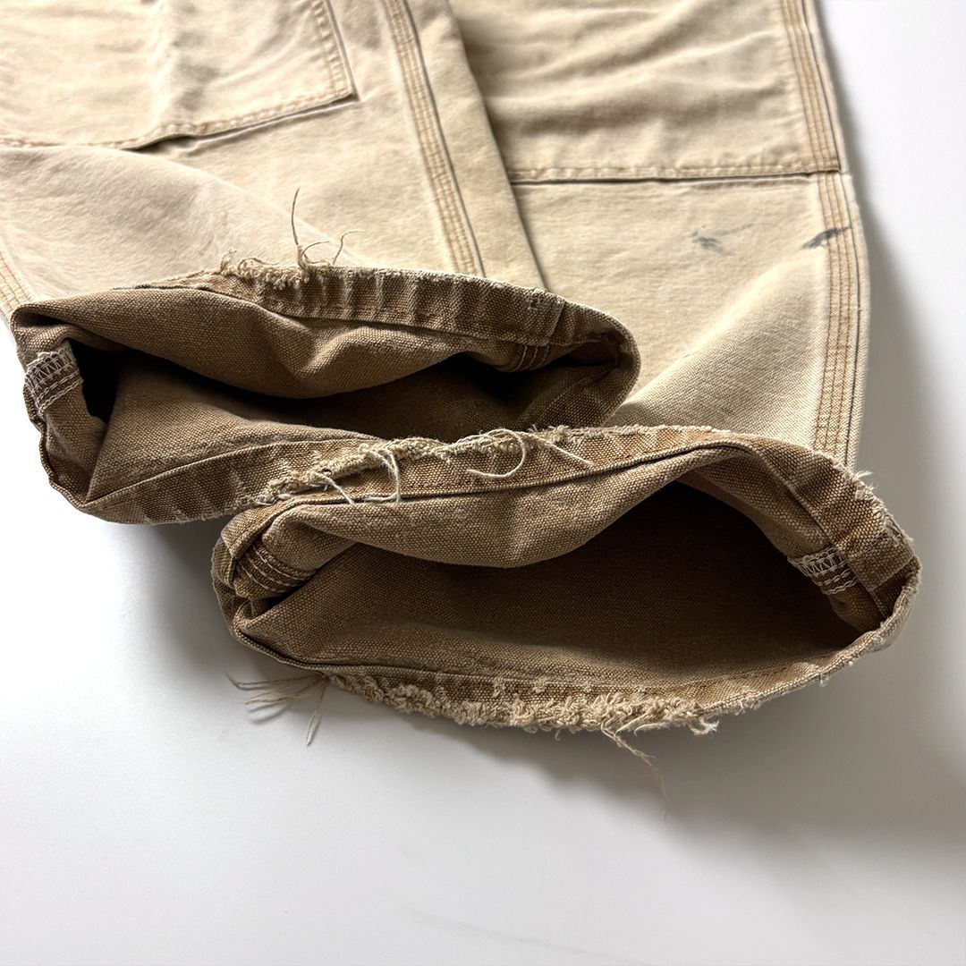 carhartt ダブルニー W36 L34 ブラウン 鬼フェード メキシコ製 未使用☆メキシコ製 carharttカーハート ダック地 ダブルニー