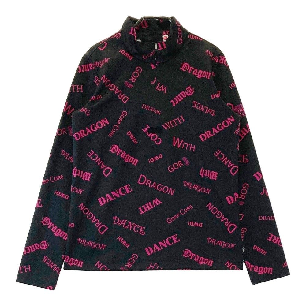 サイズ：2 DANCE WITH DRAGON ダンスウィズドラゴン  長袖ハーフジップTシャツ  イエロー系 [240101417484] ゴルフウェア レディース ストスト DANCE WITH DRAGON ダンスウィズドラゴン ハーフジップ 長袖T