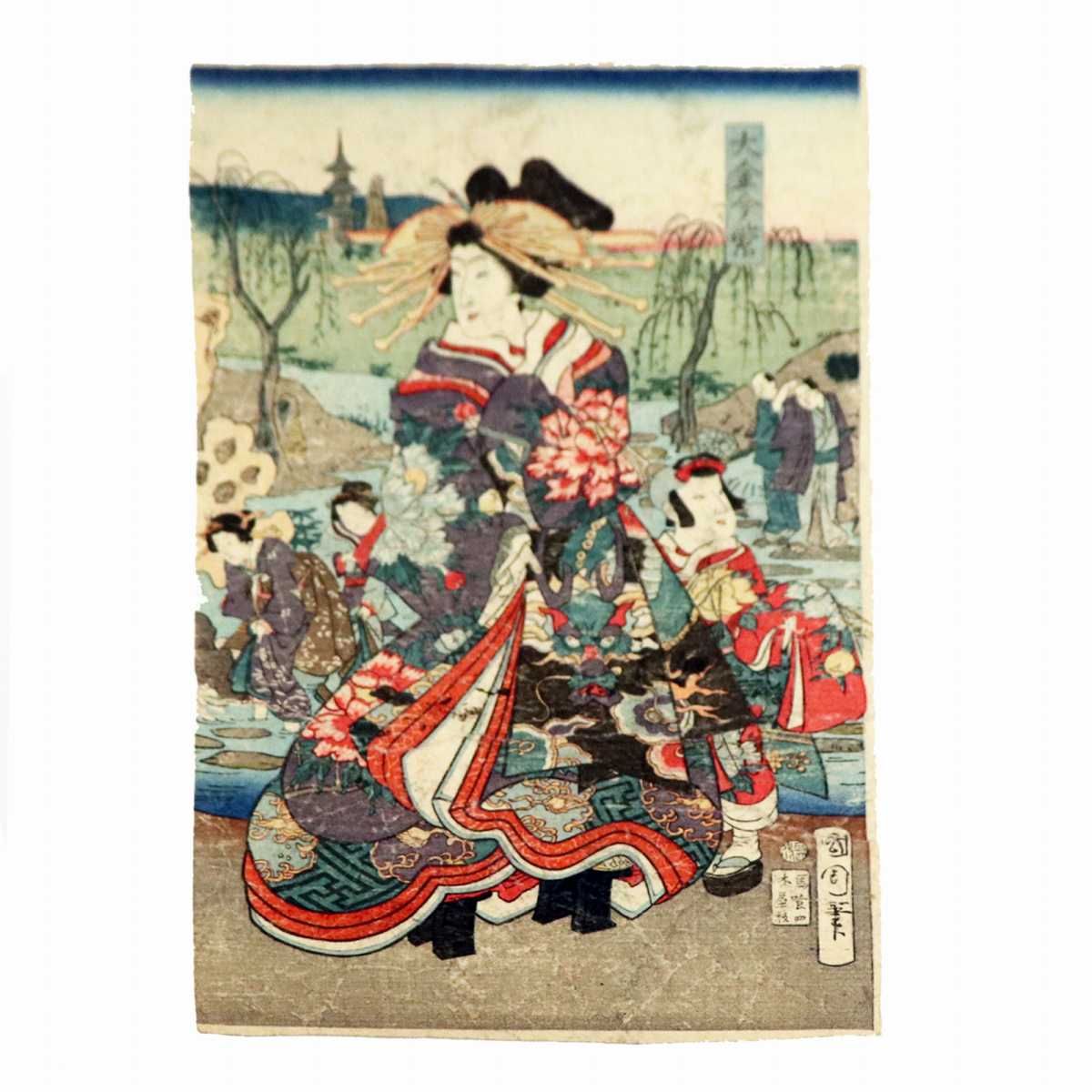 ☆本物浮世絵】歌川国貞 歌舞伎絵 市村家橘 尾上菊次郎