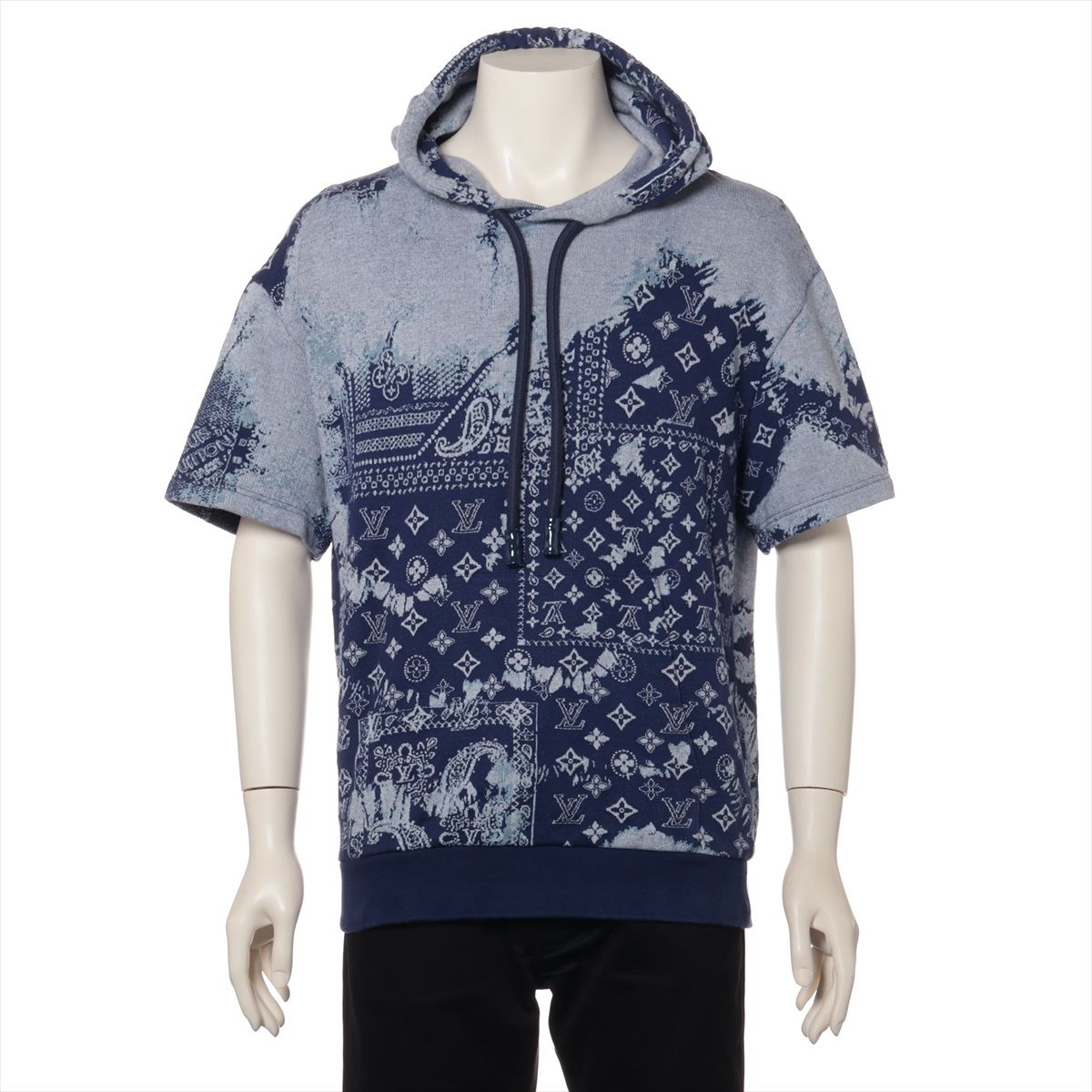 22WA✨ヴィトンモノグラムバンダナショートスリーブフーディ