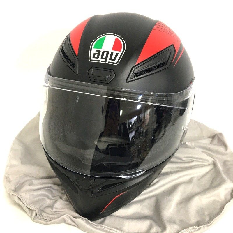 AGV エージーブイ K1 S JIST Asian Fit WARMUP フルフェイスヘルメット 除菌消臭済 Lサイズ レッド ブラック オートバイ ツーリング ライディング バイカー バイク用品 TA3485