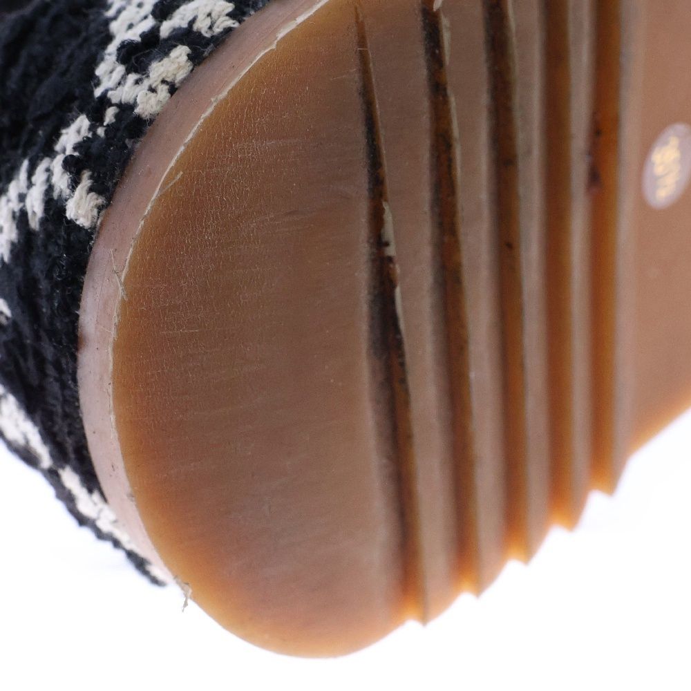 GUCCI (グッチ) 19SS GGツイード プラットフォーム サンダル ブラック  