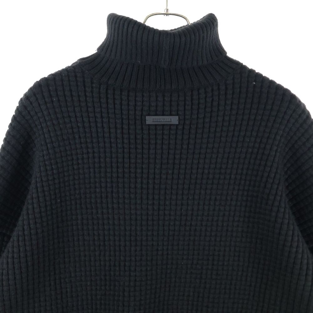 高級感 FEAR OF GOD ESSENTIALS フィアオブゴッド エッセンシャルズ WAFFLE TURTLE KNIT ワッフルタートルネック ニットセーター ブラック パートナー