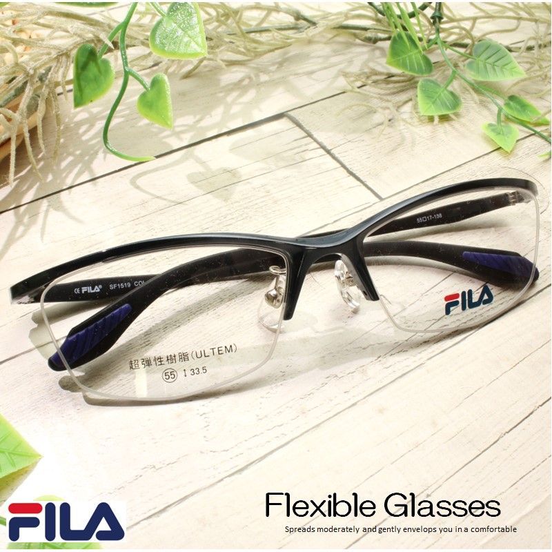 FILA シニアグラス 老眼鏡 ネイビー 紺色 男性用 メンズ 紳士 スマート 40代 50代 かっこいい ブランド フィラ 大きい 大きめ ブルーライトカット 掛けやすい ハーフリム 軽い 1.0 1.5 2.0 2.5 3.0 3.5 FILA-HY-1