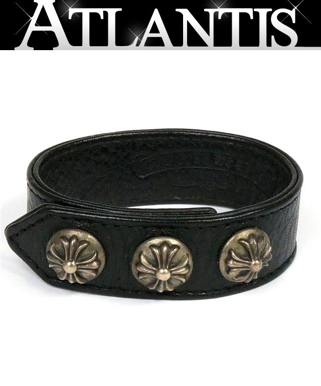 CHROME HEARTS 銀座店 クロムハーツ 3ボタン 2スナップ ブレス クロスボタン シルバー SV925 黒 94559
