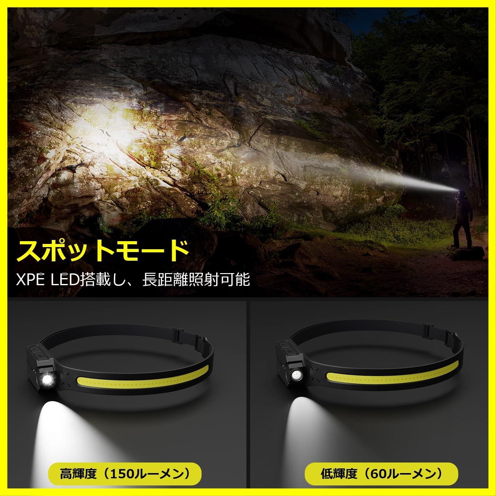 人気商品】Lepro ヘッドライト 充電式 ヘッドランプ led センサー付き COBu0026XPE光源 登山 230°広角照明 防水 釣り ライト 【350lm高輝度/実用点灯9時間/IP44防塵防水/超軽量/広角・スポット切替/4つ点灯モード/角度調整可/USB - メルカリ