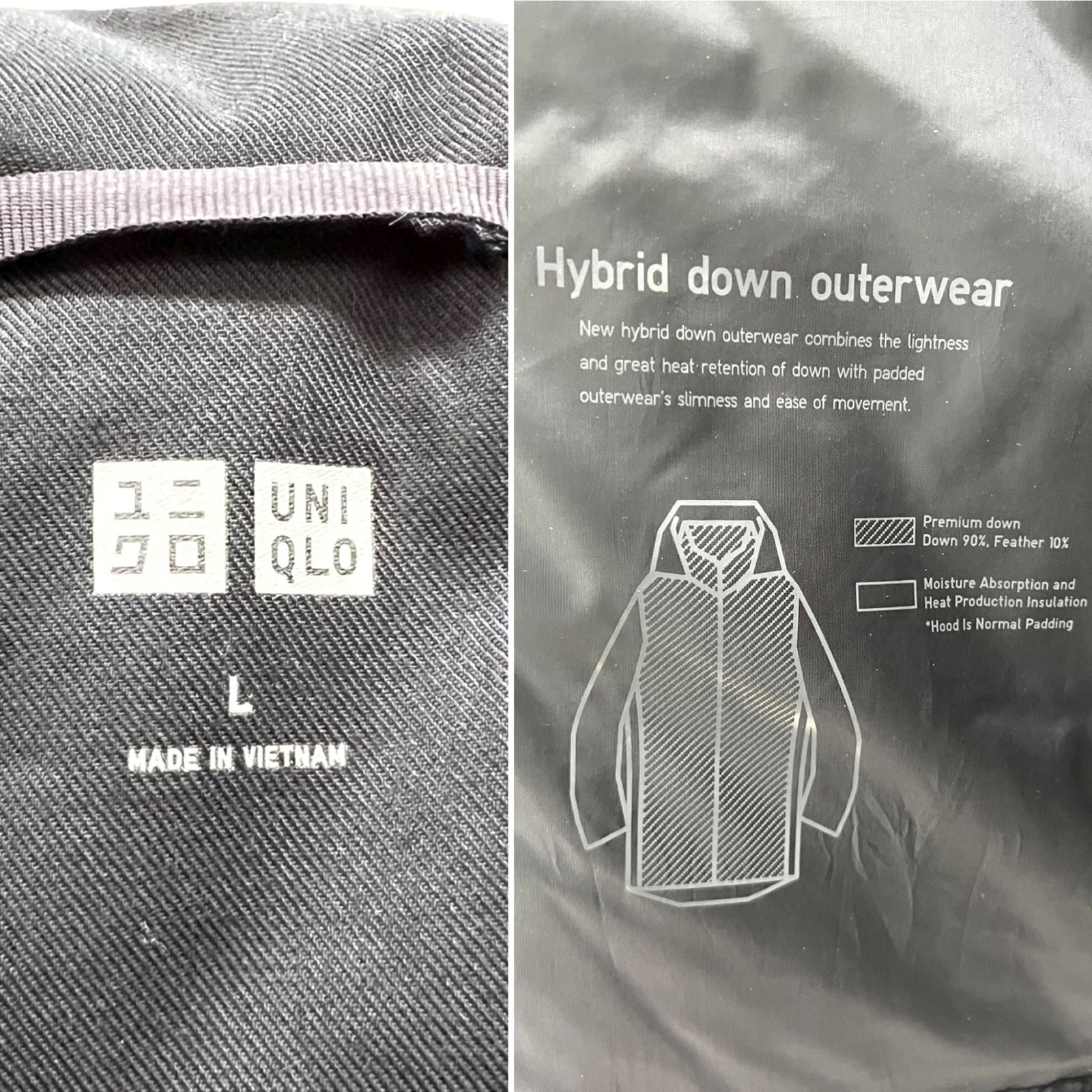 UNIQLO (ユニクロ) ハイブリッドダウンコート 311-442144 L ネイビー 