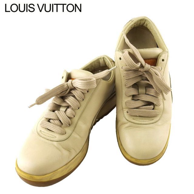 Louis Vuitton ベージュ ハイカットスニーカー美品 ドンドン見直し】美品 LOUIS VUITTON ルイヴィトン パイソン ロゴ入り
