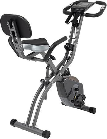 Magic Life フィットネスバイク 折りたたみ機能付き 背もたれ・ハンドル・スマホトレー付き 10段階負荷調節 トレーニングバイク運動器具 有酸素運動 家庭用 (グレー)