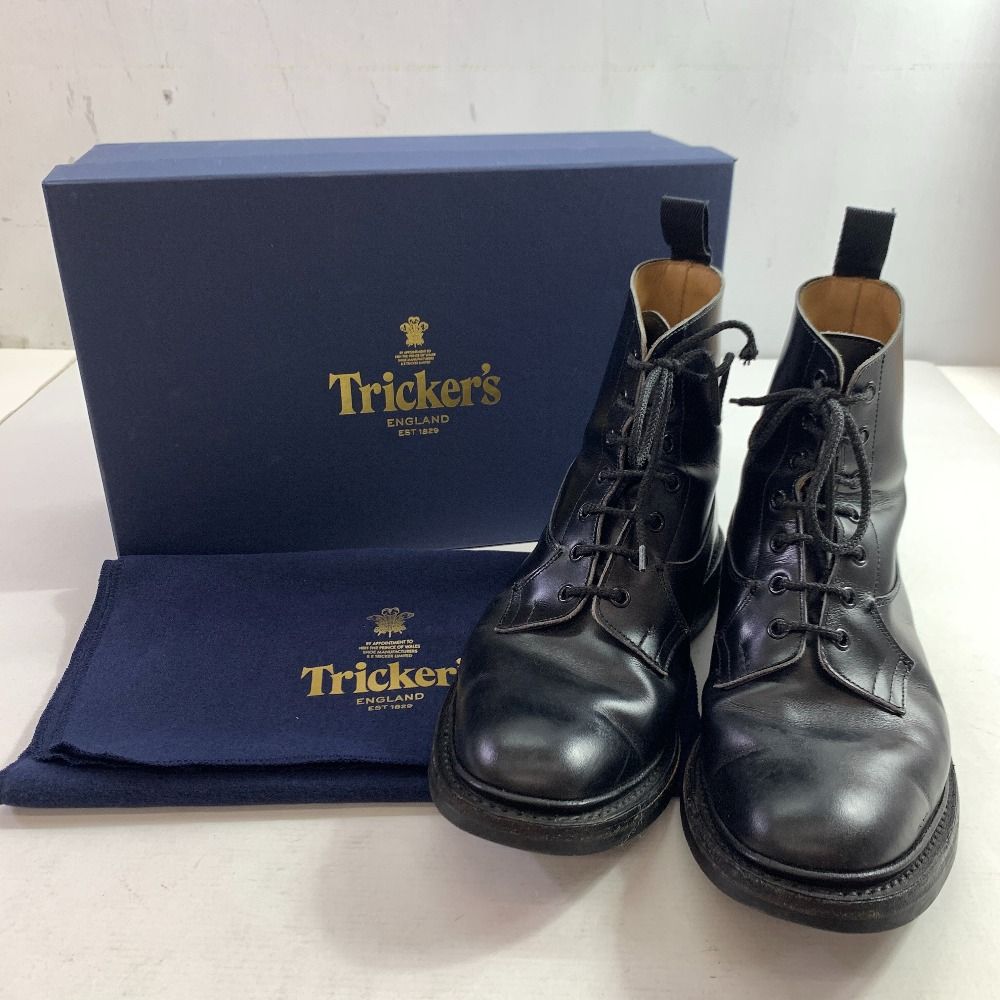 04w4511▽ Tricker s トリッカーズ M6895 Grassmere グラスミア イミテーションキャップトゥブーツ ブラック サイズ8 八王子店