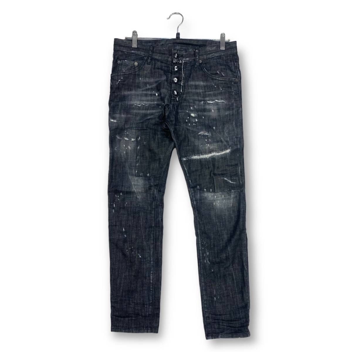 定価68200円 Dsquared2 スリムジーンズ スキニーブラックデニム 黒 