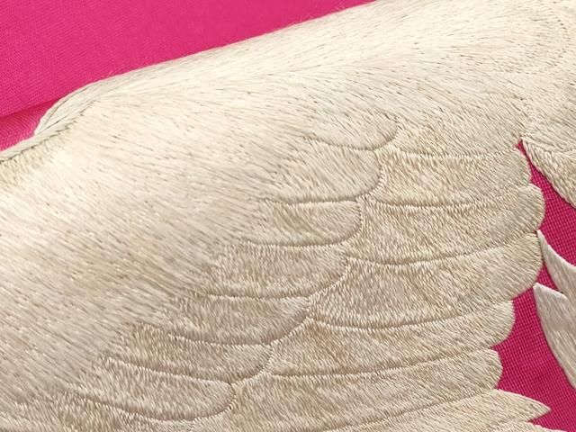 平和屋着物□極上 アンティーク 大正ロマン 九寸名古屋帯 総手刺繍 鷹