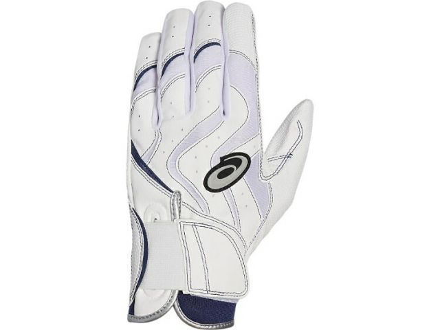 asics アシックス COLOR BATTHING GLOVE ホワイトxネイビー JS 3121A952 104 | スポーツ用品 スポーツ 男性 メンズ 野球用品 野球 ベースボール グローブ 手袋 バッティング用 合成皮革 イージーパインド 