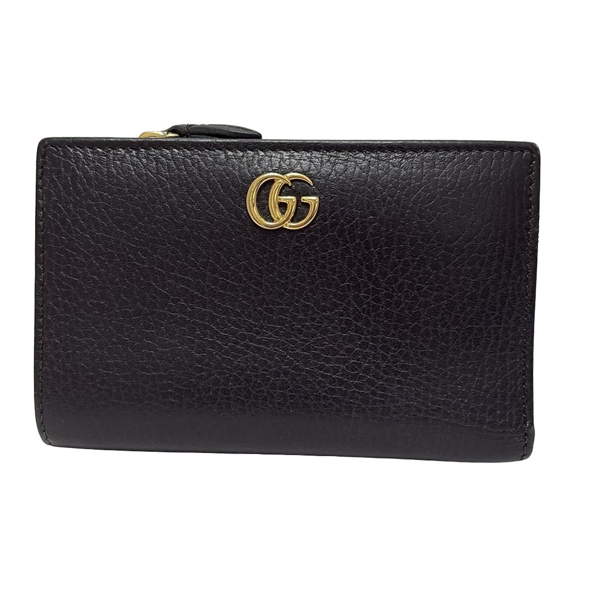 ◇グッチ◇781583/レザー/GGマーモント/二つ折り財布/ブランド グッチ GGマーモント 428725 レザー 二つ折り財布 ブラック A