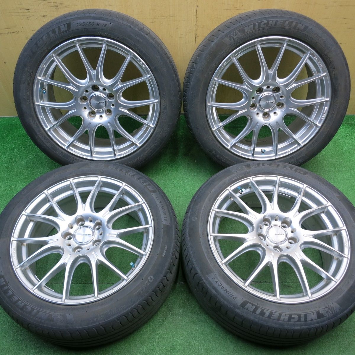 キレイ RAYS HOMURA 2X7 PLUS 225|50R18 ミシュラン プライマシー4 レイズ ホムラ 2×7 プラス 18インチ PCD114.3|5H 5042302NJノ