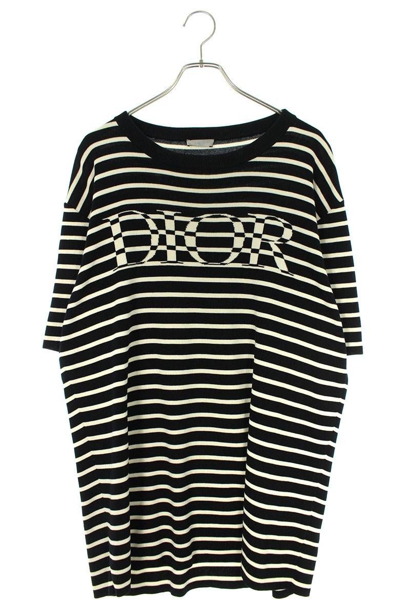 ディオール 183M647AT234 ロゴジャガードボーダーTシャツ メンズ L