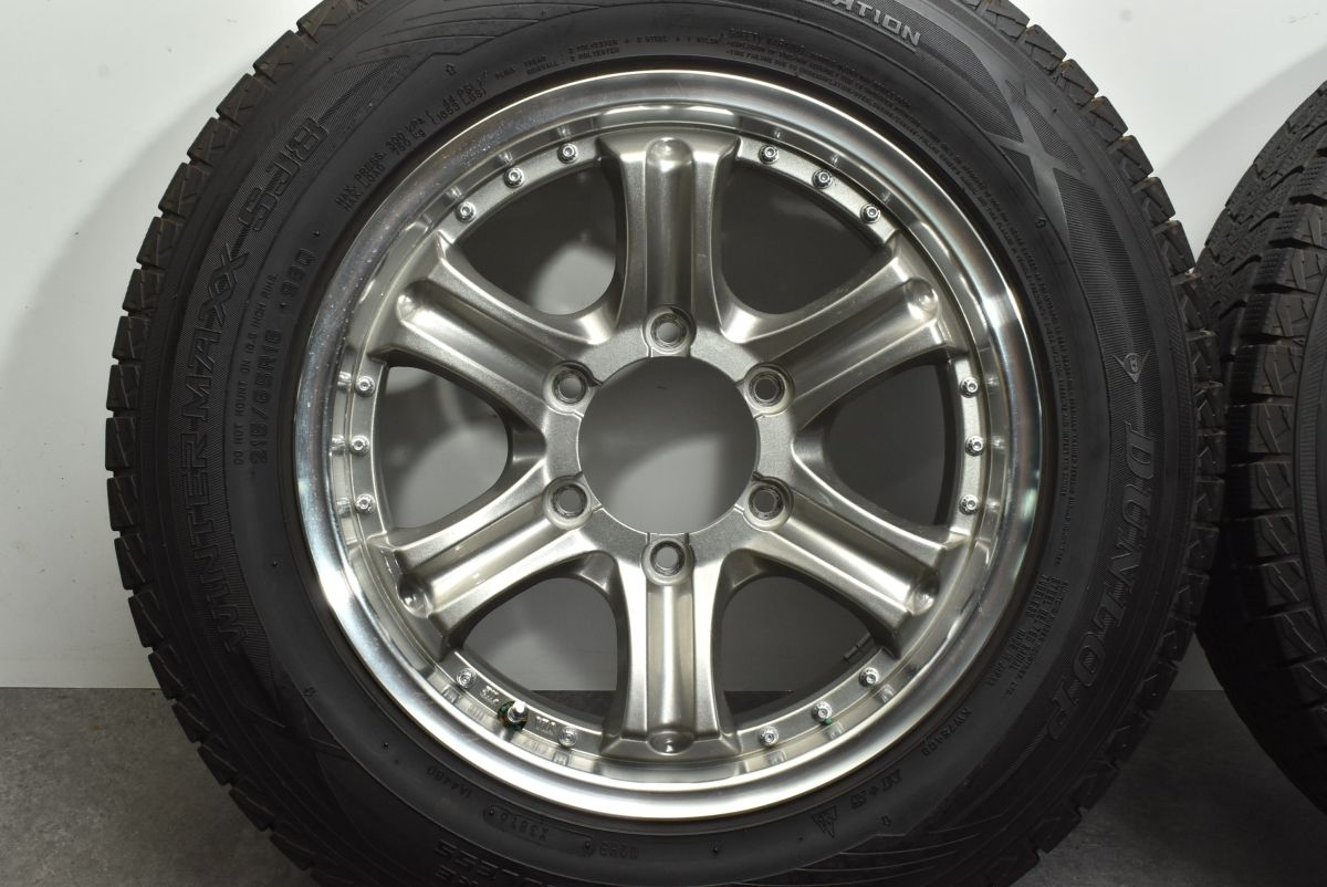 【程度良好品】ハイエース 等に 社外 16in 7J +35 ダンロップ ウィンターマックス SJ8 215/65R16 レジアス NV200 キャラバン 送料無料