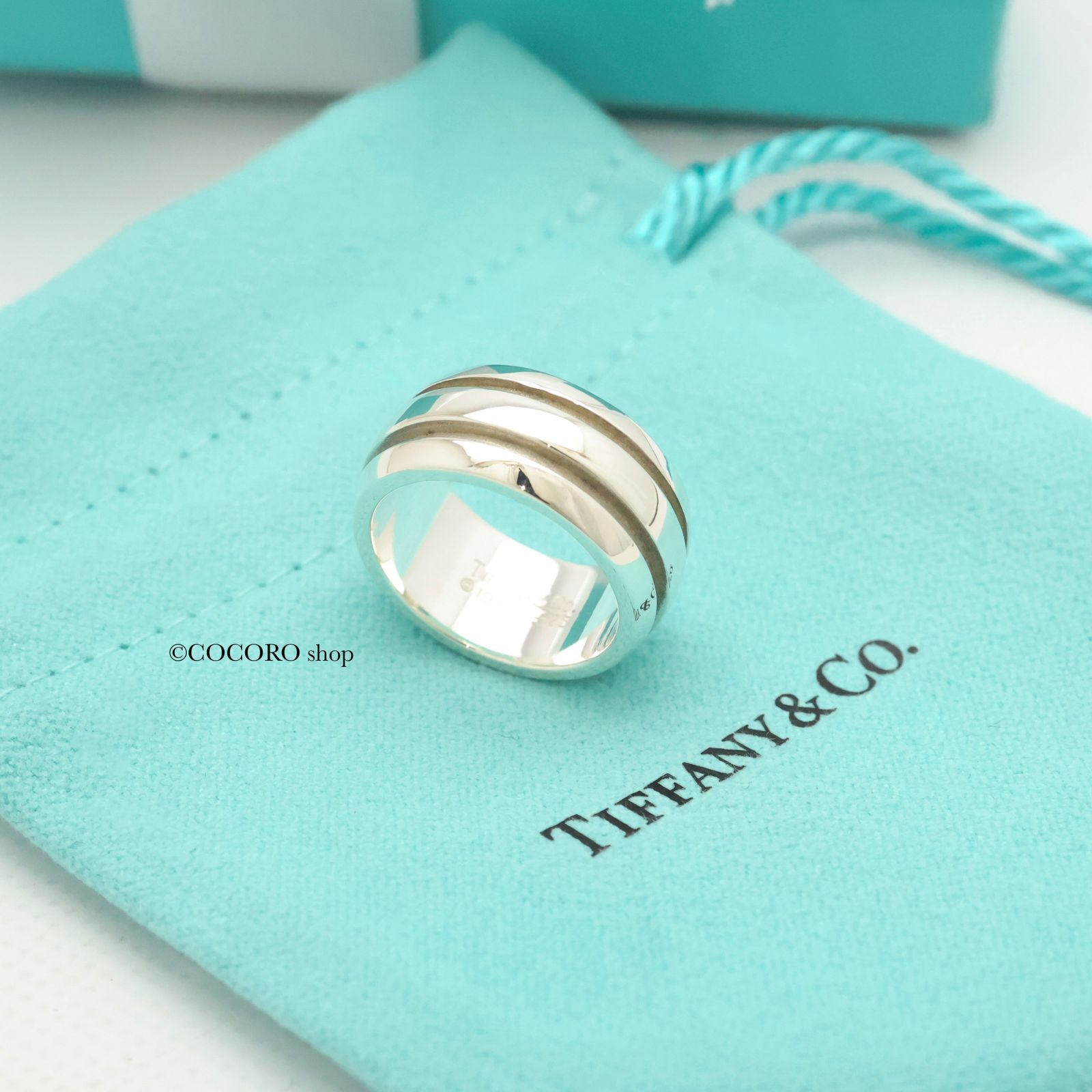 ティファニー グルーブド ダブルライン リング Tiffany & Co 10号 TIFFANY&Co. 10号 ティファニー リング・指輪 アトラス