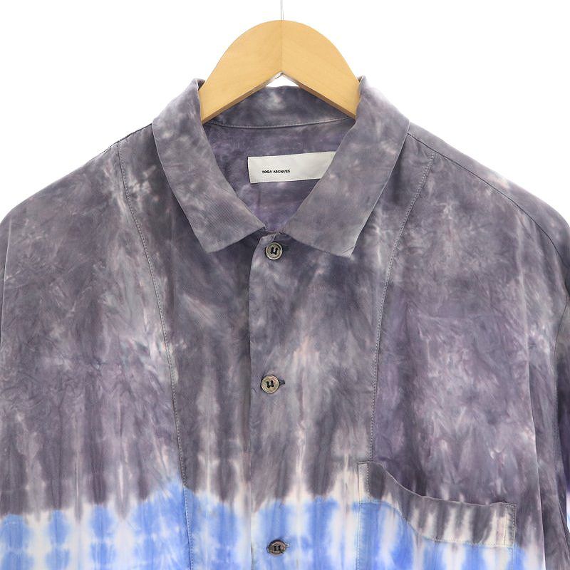 トーガ TOGA トーガアーカイブス TOGA ARCHIVES 23SS Inner tie dye S/S シャツ タイダイ レース編み 五分袖  M グレー マルチカラー /HS □OS - メルカリ