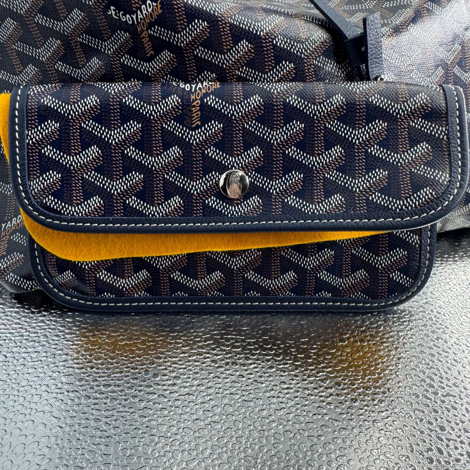 GOYARDサンルイPM ネイビー PVCコーティングキャンバス トートバッグ