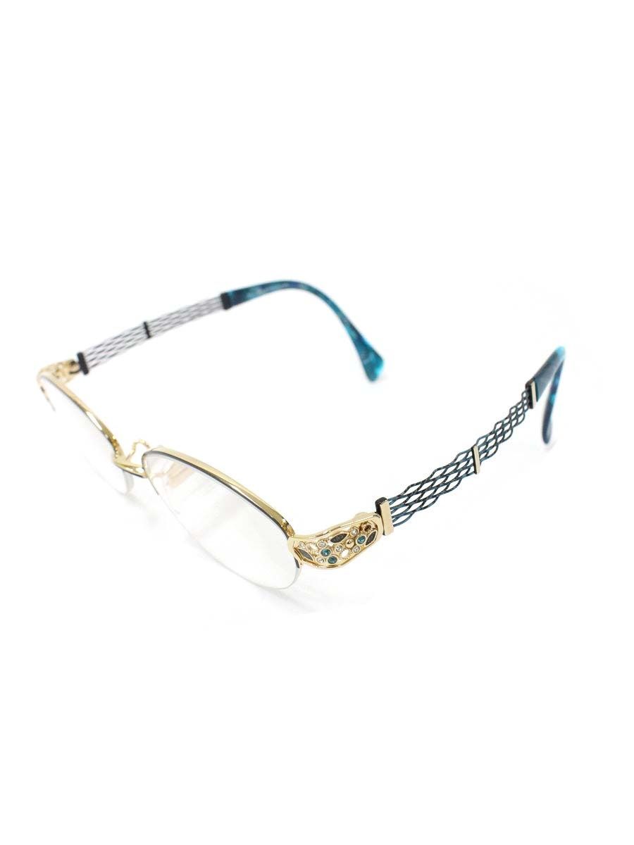 ラインアートシャルマン XL1653 眼鏡 ブルー ゴールド マーブル ラインストーン ITAC7839Q3NW