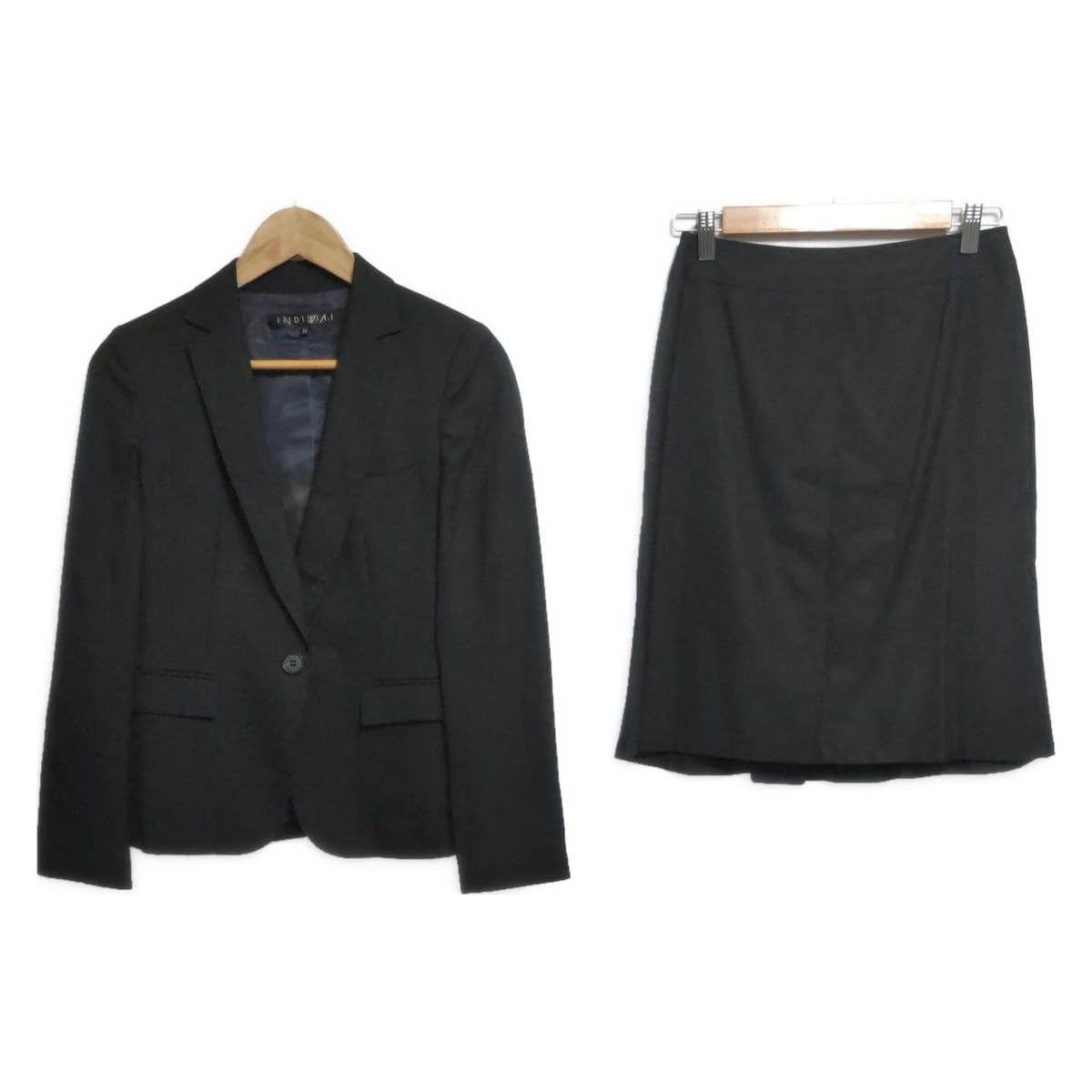 INDIVI インディビ スカートスーツ レディース - 黒